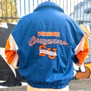 SYRACUSE ORANGEMEN Vintage Puffer Jacket size Medium | Navy Blue & Orange